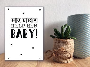 Kaart Help een baby - Wit