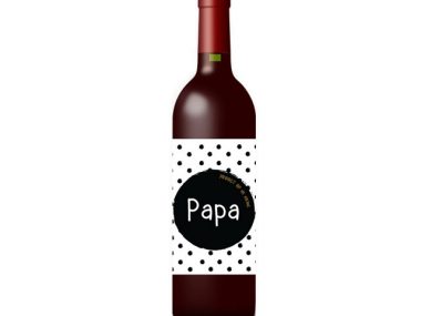 Wijnetiket: Papa proost op de kleine